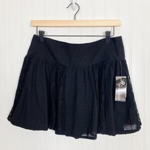 NEW Joe Benbasset Womens Black Lace Mini Skirt Medium Grunge Whimsigoth Fairy